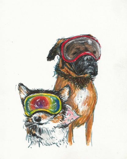 Custom Pet Portrait - Ink & Colored Pencil