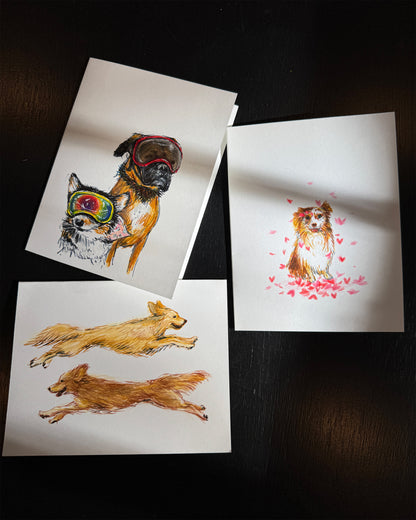 Custom Pet Portrait - Ink & Colored Pencil